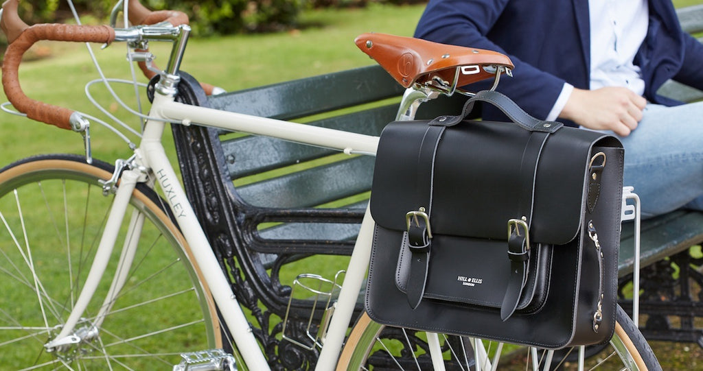 Byron Black Leather Pannier available at Le Velo Victoria 