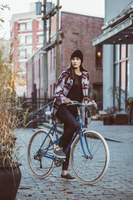 Olena Russell's curated picks for summer cycling for Le Velo Victoria featuring Dish Skinny Denim