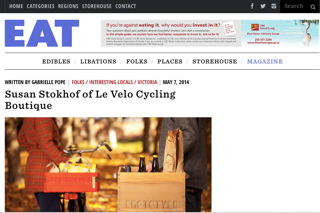 Le Vélo Victoria in Eat Magazine