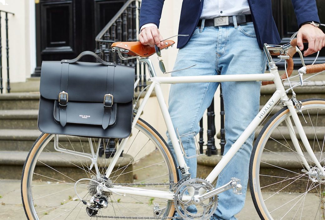 Byron Black Leather Pannier for the cyclist in your life!