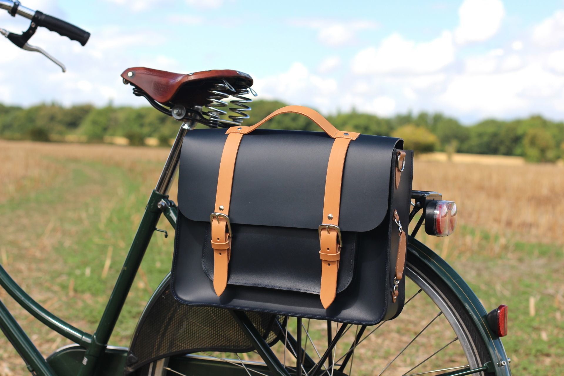 Jessica Doyle's Curated picks to discover cycling beyond summer for Le Velo Victoria Featured The Professor Leather Pannier by Hill and Ellis