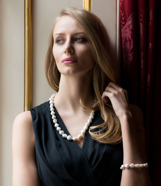 White Keshi Baroque Pearl Necklace