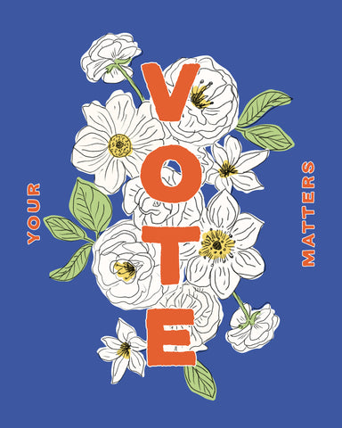 Hereafter Your Vote Matters Postcard Blue