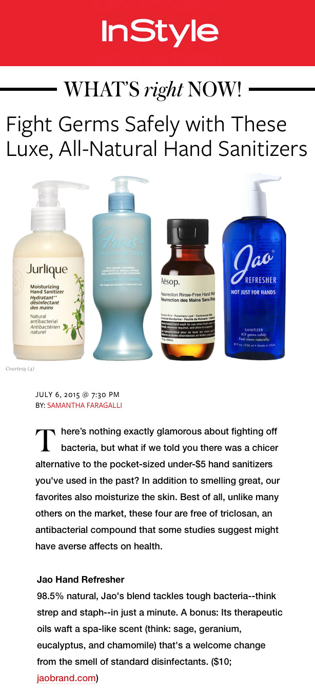 InStyle Fight Germs with Luxe All-Natural Hand Sanitizers