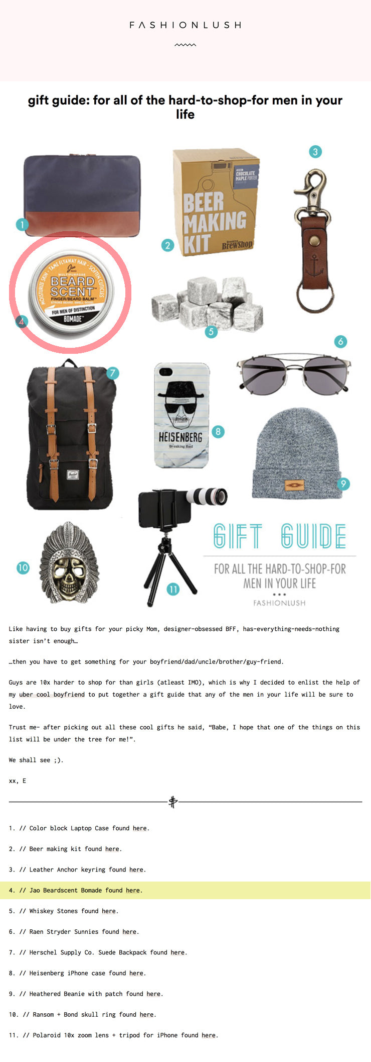 Fashion Lush Gift Guide BeardScent by Jao Brand