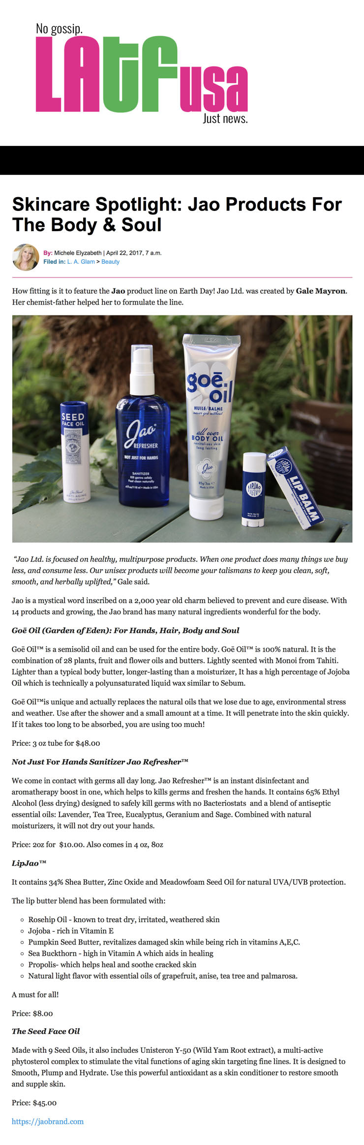 Laftusa - Skincare Spotlight: Jao Products For The Body & Soul