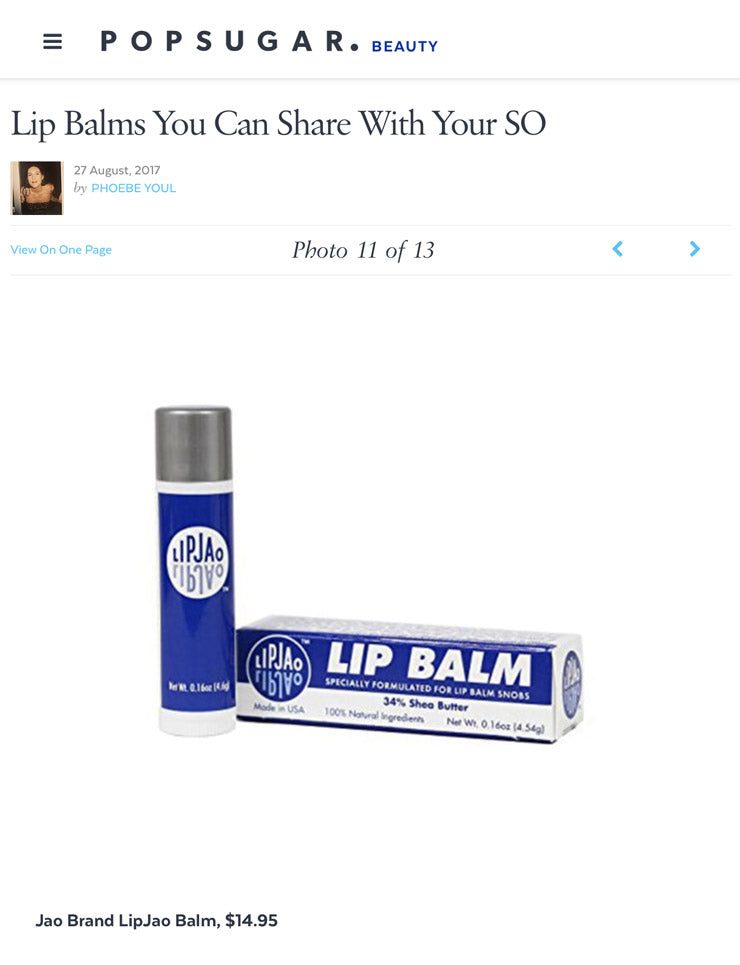 PopSugar - Lipbalms to share with your SO - LipJao