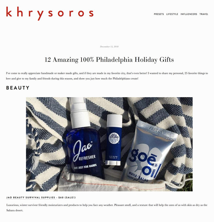 Khrys Oros: Amazing 100% Philadelphia Holiday Gifts