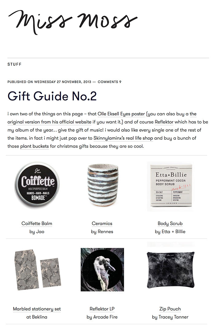 Miss Moss Gift Guide + Coiffette
