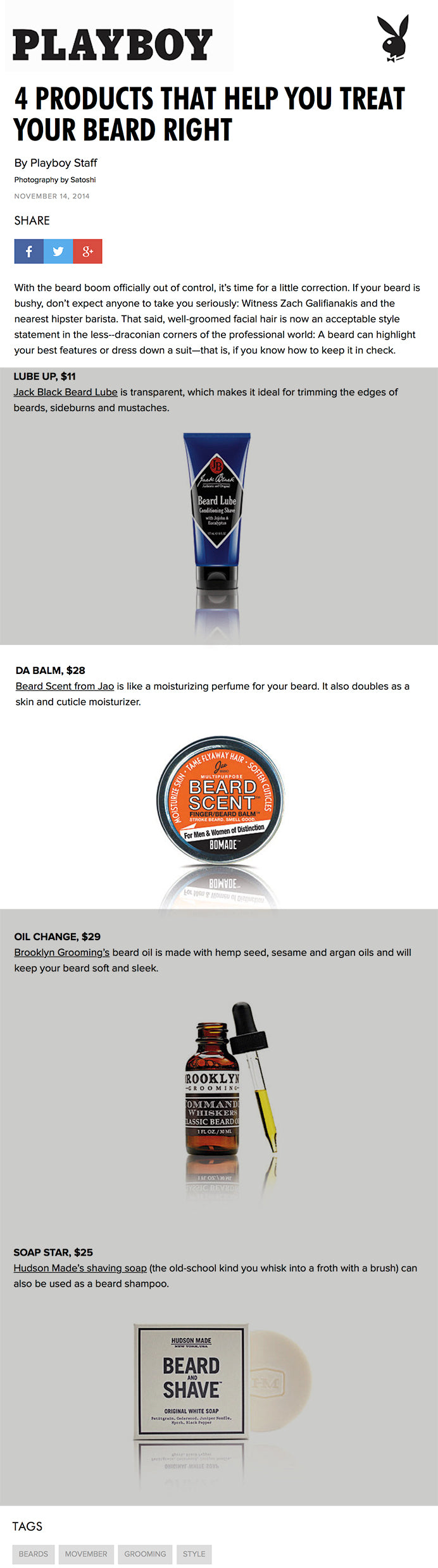 Playboy Recommends BeardScent!