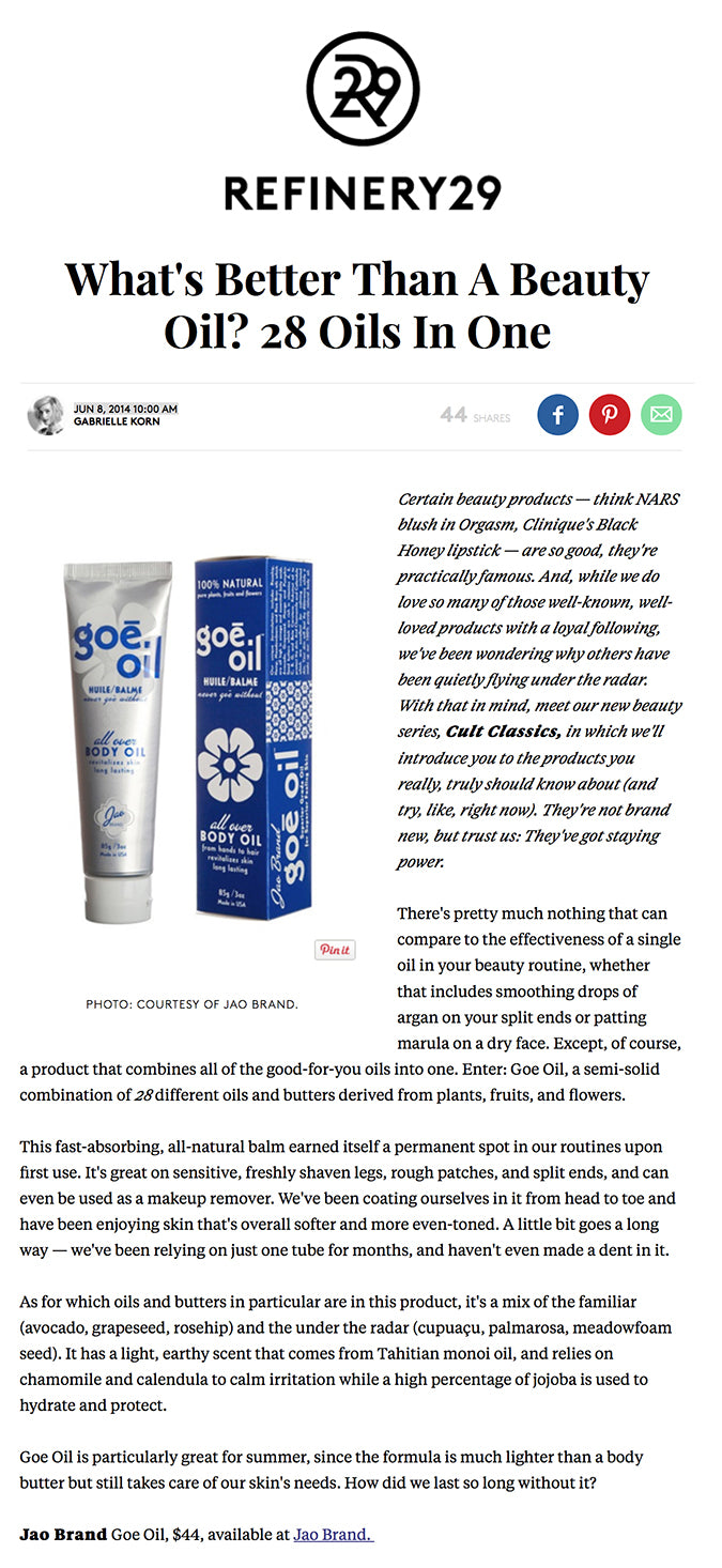 Refinery 29 loves our 28 ingredients