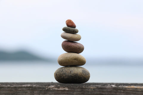 balanced stones, mindful living, work life balance