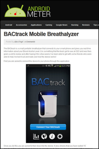 BACtrack Breathalyzers in Android Meter