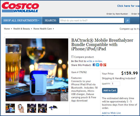 BACtrack Mobile Breathalyzer at Costco