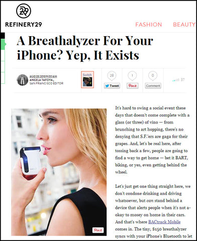 BACtrack Mobile in Refinery29