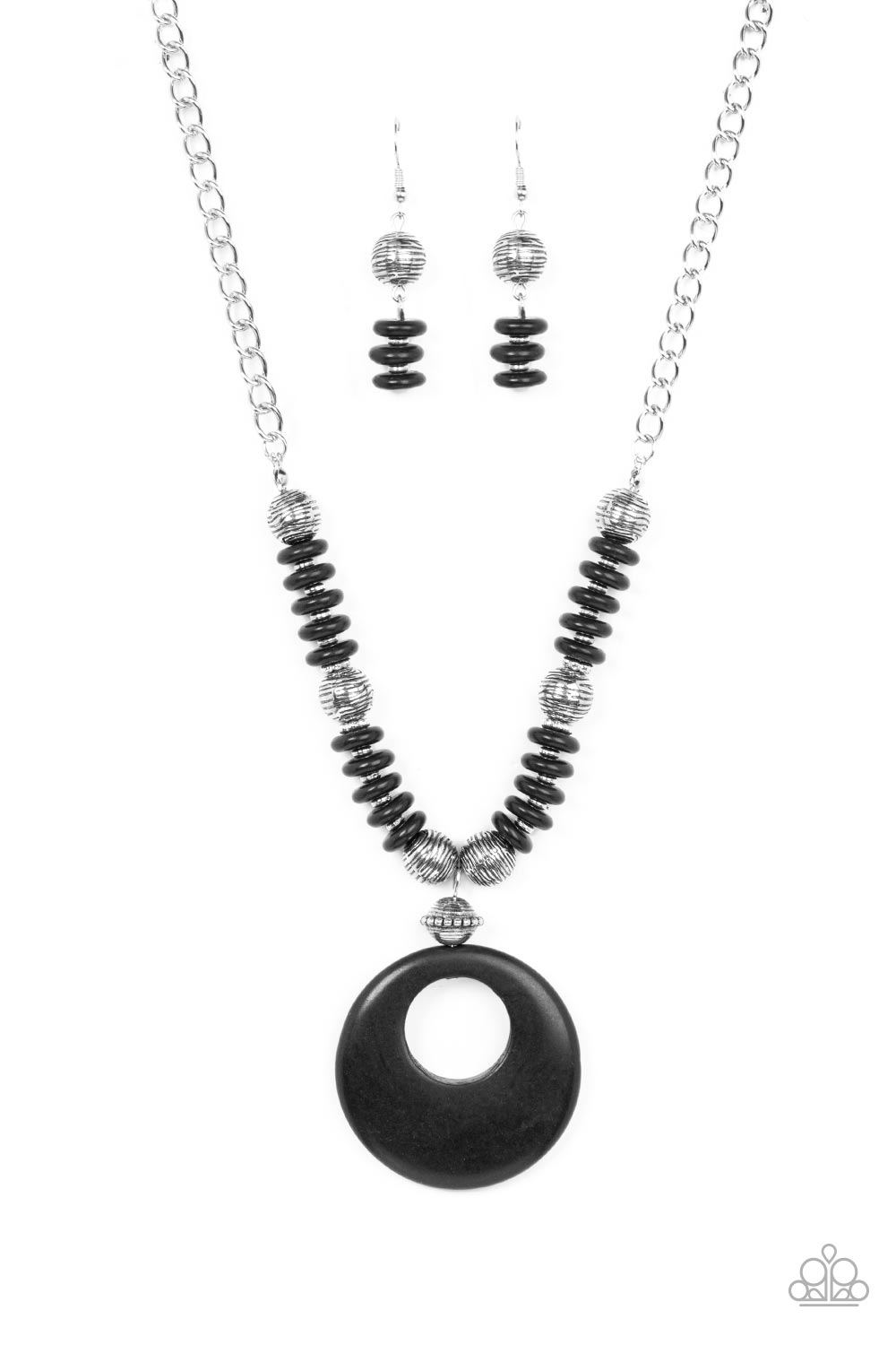 paparazzi black stone necklace