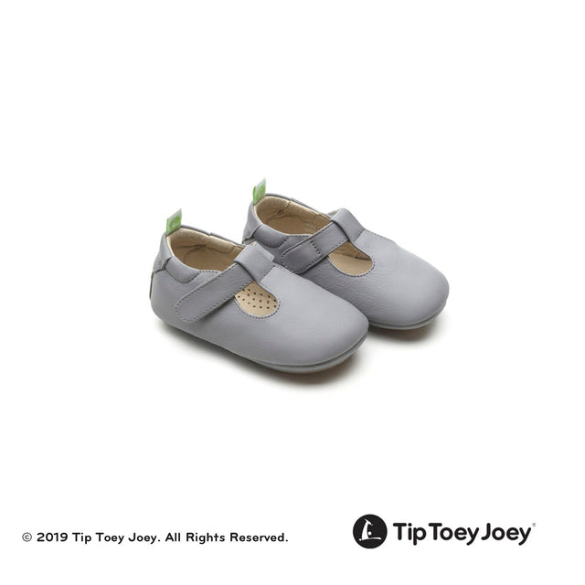 Strappy Grey Leather Baby Shoes