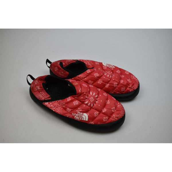 north face slippers red