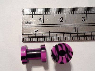 Purple Neon Colored Acrylic Screw-Fit TunnelsSold as Pairs