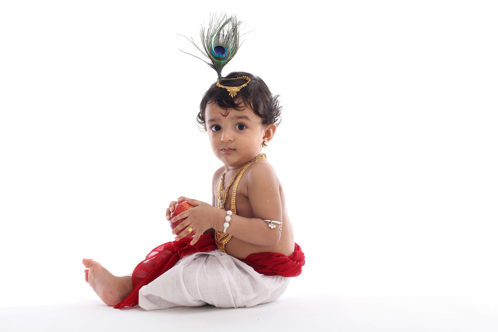 baby with krishna dress