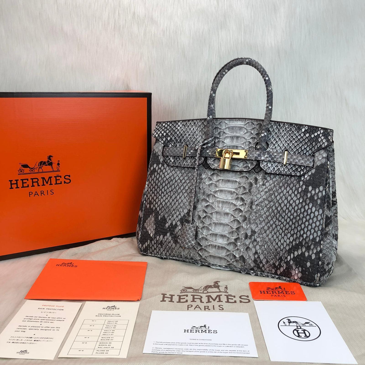 hermes python bag