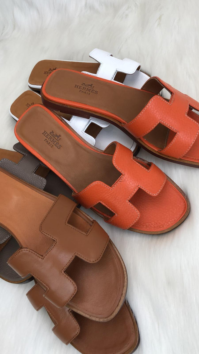 hermes orange sandals