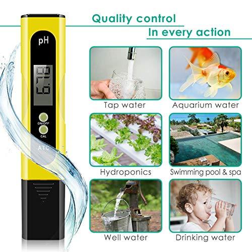 VANTAKOOL PH Meter 0.01 PH High Accuracy Water Quality Tester with 0-14 PH Measurement Range for Household Drinking Blue Pool and Aquarium Water PH Tester Design with ATC Digital PH Meter 