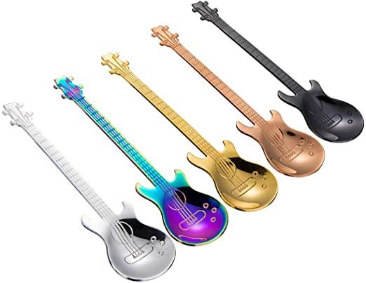 Set of Seven Details about   Stainless Steel Multi-Color Guitar Spoons Pieces 7 