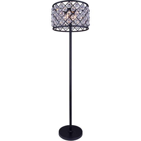 Sydney 20" Diam Floor Lamp, Polished Nickel, Silver Shade Crystal, Royal Cut