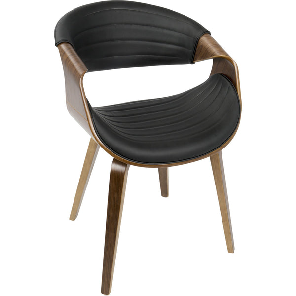Symphony Mid Century Modern Dining Accent Chair Walnut Wood