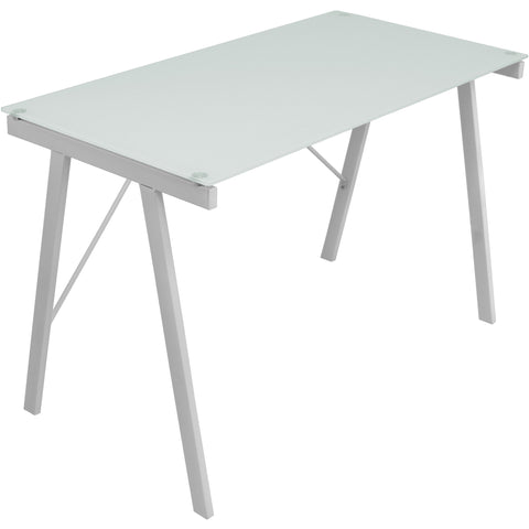 Pia Industrial Desk with Espresso Top, Vintage Cream
