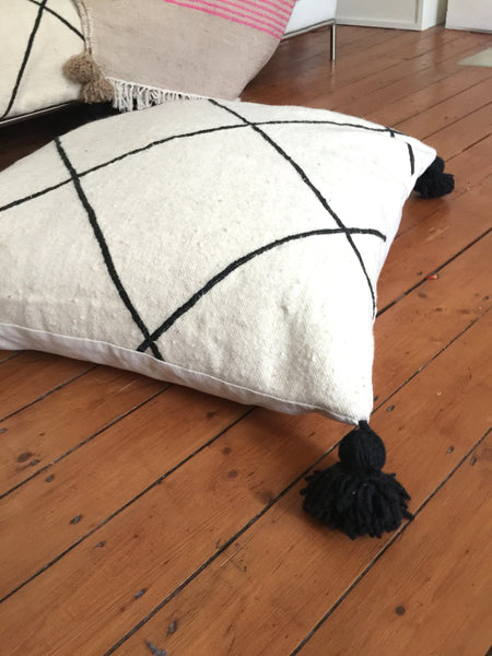 black and white floor pillow