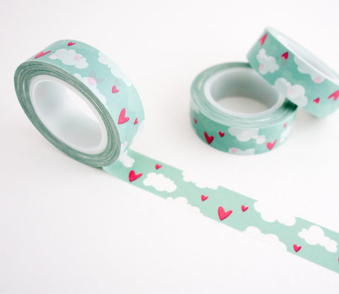 Clouds and Hearts Washi Tape - Sky Washi Tape