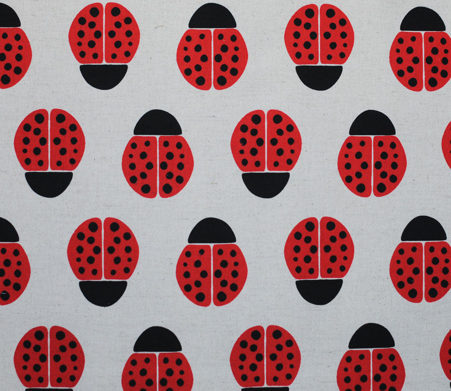 Ladybugs - Red - Ellen Luckett Baker - Stamped - Kokka | Fabric ...