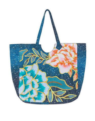 MARA HOFFMAN ARCADIA BEACH BAG IN INDIGO