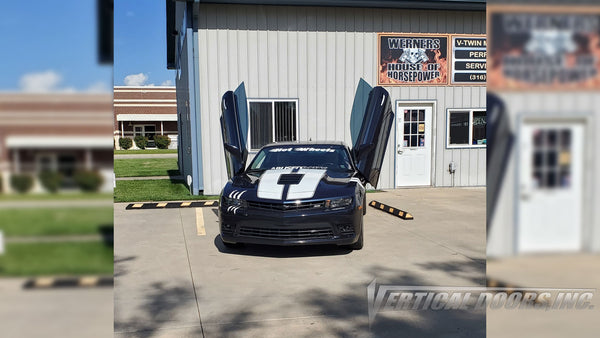 Check out Shawn's Chevrolet Camaro 5thGen from Kansas featuring Vertical Lambo Doors Conversion Kit from Vertical Doors, Inc.