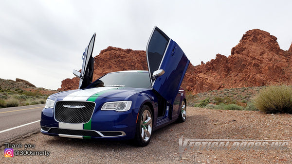 Check out Brenda's @300sincity Chrysler 300 from Las Vegas, Nevada featuring Vertical Lambo Doors Conversion Kit from Vertical Doors, Inc.