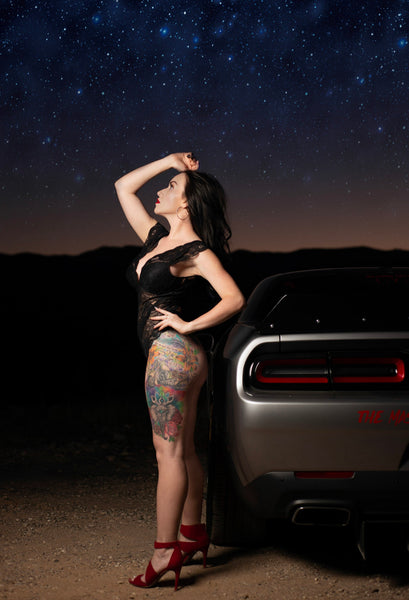 Check out Joe's @the_bulking_beast Dodge Challenger Featuring Ashley @ashleygold26 and Vertical Doors, Inc., vertical lambo doors conversion kit.