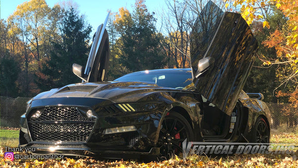 Check out Curtis Ford Mustang 6thGen from Ohio featuring Vertical Lambo Doors Conversion Kit from Vertical Doors, Inc.