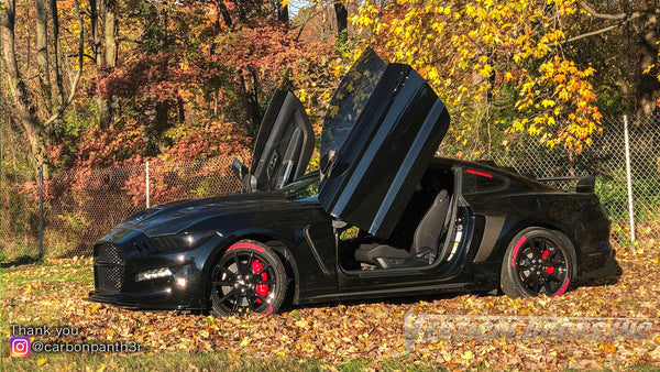 Check out Curtis Ford Mustang 6thGen from Ohio featuring Vertical Lambo Doors Conversion Kit from Vertical Doors, Inc.
