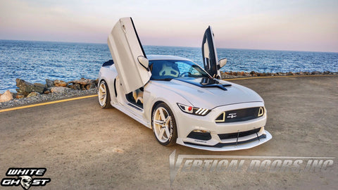 Bakri's 2016 Ford Mustang "White Ghost" Featuring Vertical Lambo Doors from Vertical Doors, Inc.