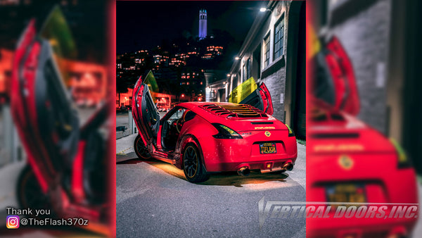 Check out Katrina's Nissan 370Z from San Francisco, CA featuring Vertical Lambo Doors Conversion Kit by Vertical Doors, Inc.