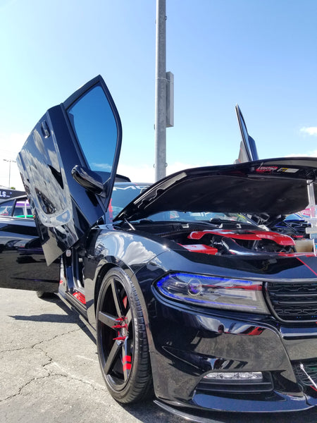 Check out Brittany's @beautifulbeast_17 Dodge Charger from Nevada featuring Vertical Doors, Inc., vertical lambo doors conversion kit.