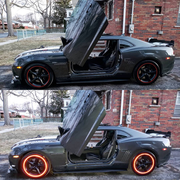 Check out James Chevrolet Camaro 2SS featuring Vertical Doors, Inc. vertical lambo doors conversion kit.