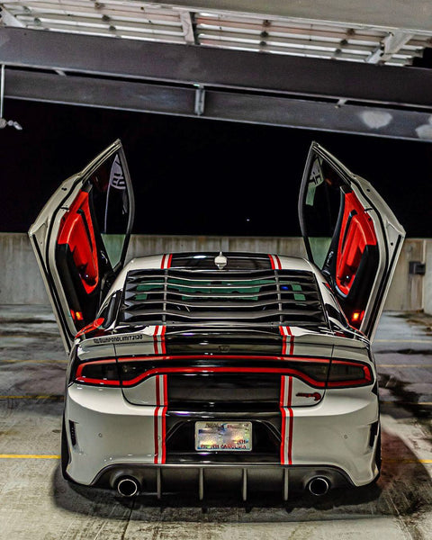 Christopher's Dodge Charger Hellcat featuring Vertical Doors, Inc., vertical lambo doors conversion kit.