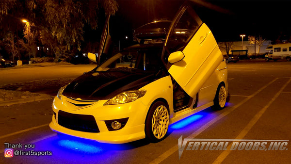 Where there’s a will there’s a way; Ricky's Mazda 5 custom vertical lambo door kit