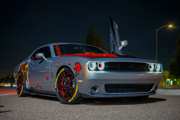 the_bulking_beast Dodge Challenger Featuring Vertical Doors, Inc., vertical lambo doors conversion kit.