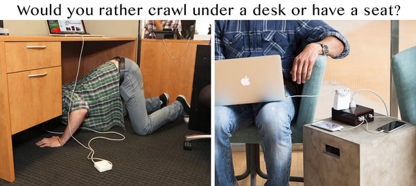 Would you rather crawl under a desk to plug computer in, or have a desktop plug?
