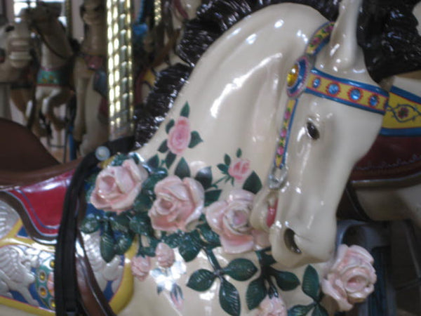 carousel horse with roses vintage 