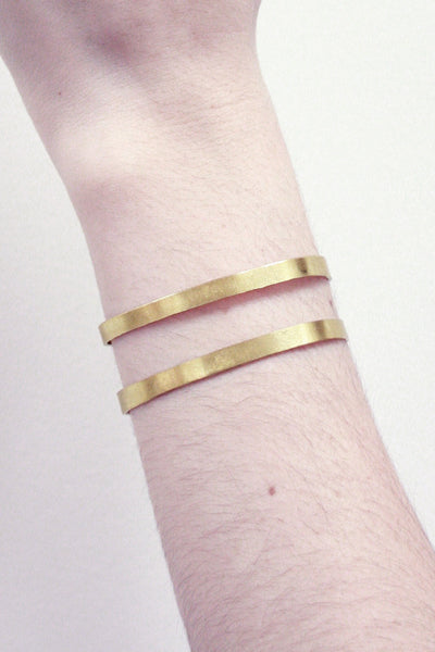 Double Band Brass Cuff